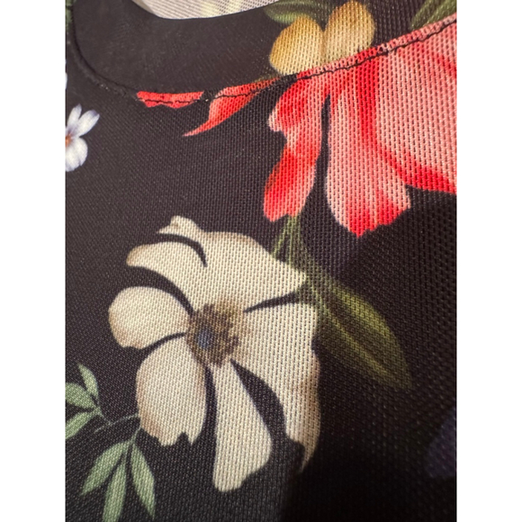 AVEC LES FILLES Black Floral Short Sleeve Tee XS - Picture 3 of 6